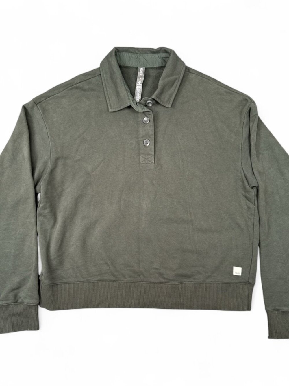 Vuori VW2037 Women's M Olive Green Cropped Polo Sweatshirt